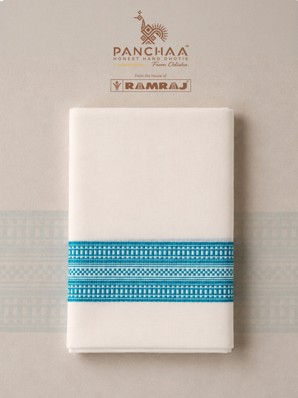 PANCHAA™ Handwoven Azo-Free Dyes Extra Weft Dhoti D9