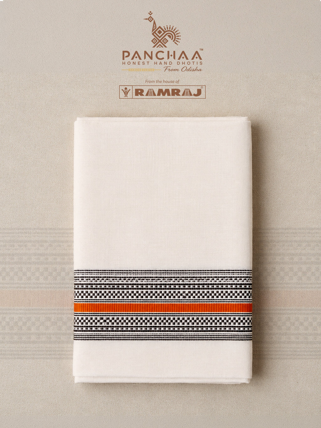 PANCHAA™ Handwoven Azo-Free Dyes Extra Weft Dhoti D10