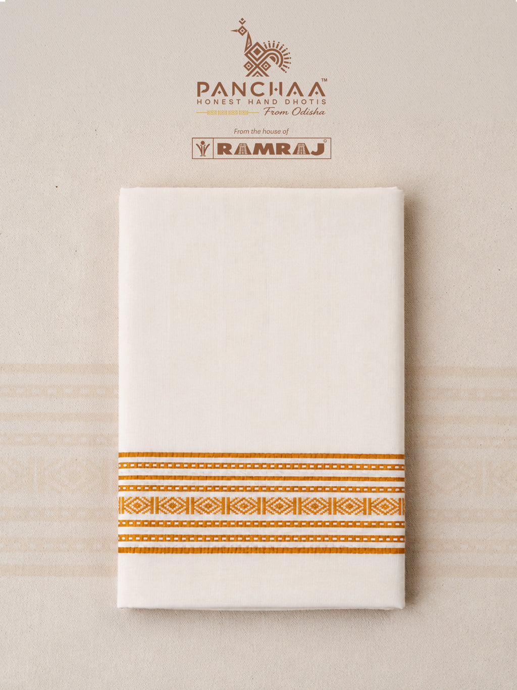 PANCHAA™ Handwoven Azo-Free Dyes Extra Weft Dhoti D8