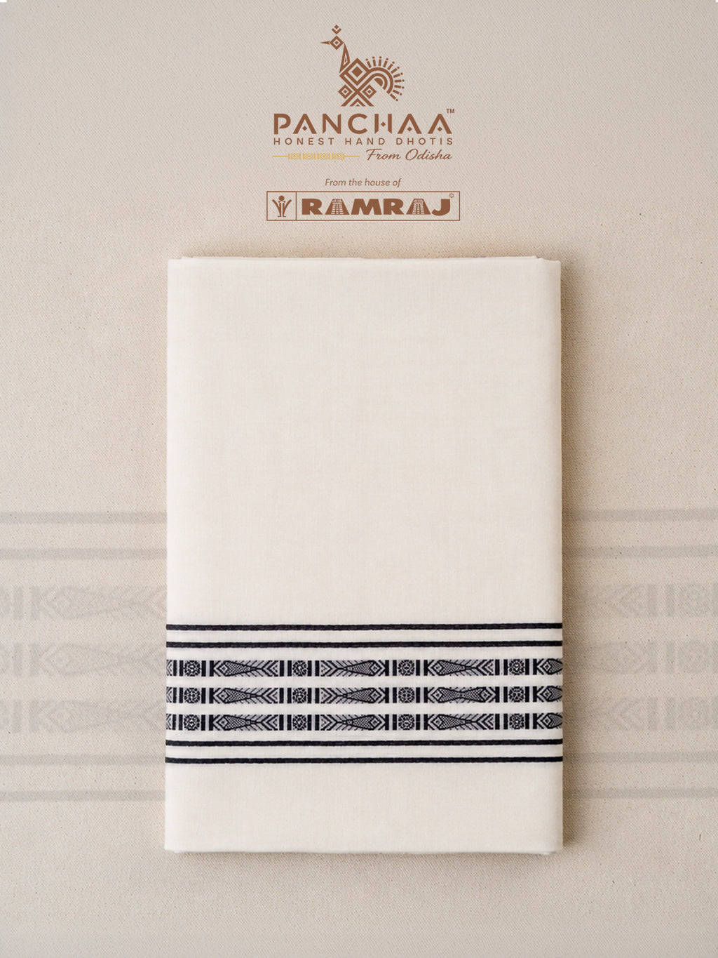 PANCHAA™ Handwoven Azo-Free Dyes Extra Weft Dhoti D11