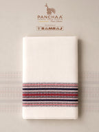 PANCHAA™ Handwoven Azo-Free Dyes Extra Weft Dhoti D4